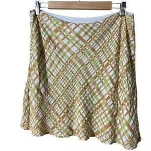 BP. Women’s Brown And Green Plaid Mini Skirt Size: Large NWT